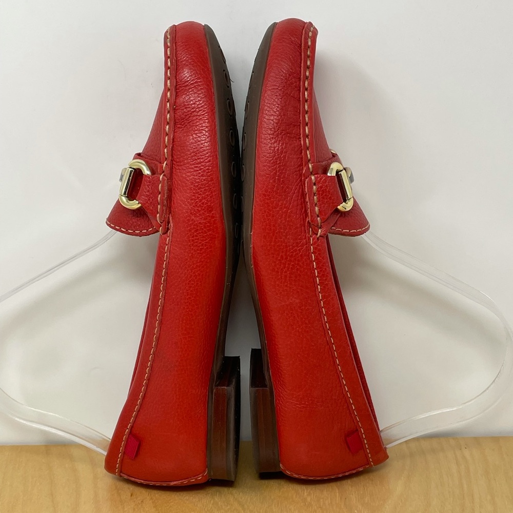 Marc Joseph Red Grand St Leather Loafers w/Horse Bit Detail Size 8